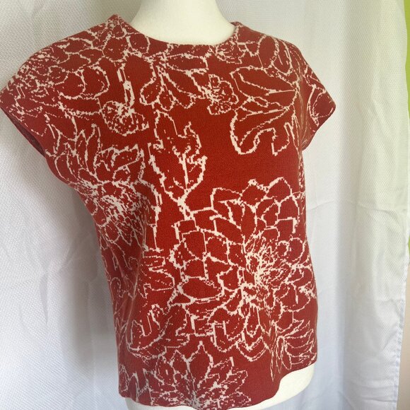 Cynthia Rowley Knit Sweater Rust & White - Picture 3 of 7